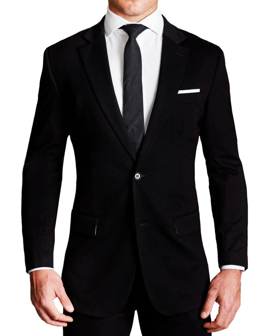 Athletic Fit Stretch Suit - Black