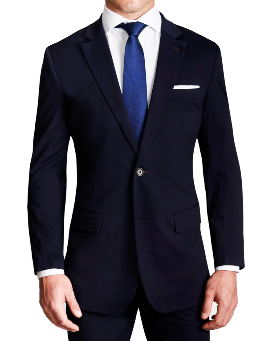 Athletic Fit Stretch Suit - Navy