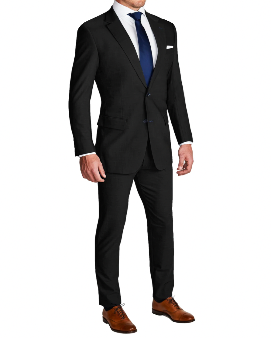 Athletic Fit Stretch Suit - Heathered Charcoal