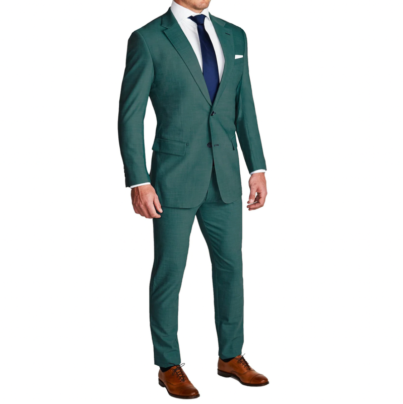 Athletic Fit Stretch Suit - Heathered Sea Green - State and