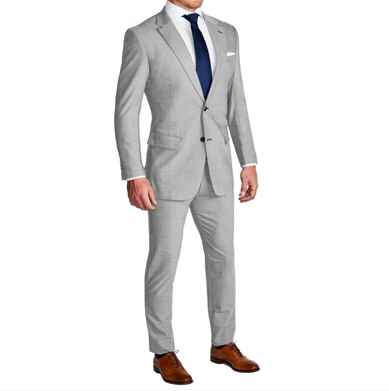 Athletic Fit Stretch Suit - Lightweight Light Grey - State and Liberty  Clothing Company Canada