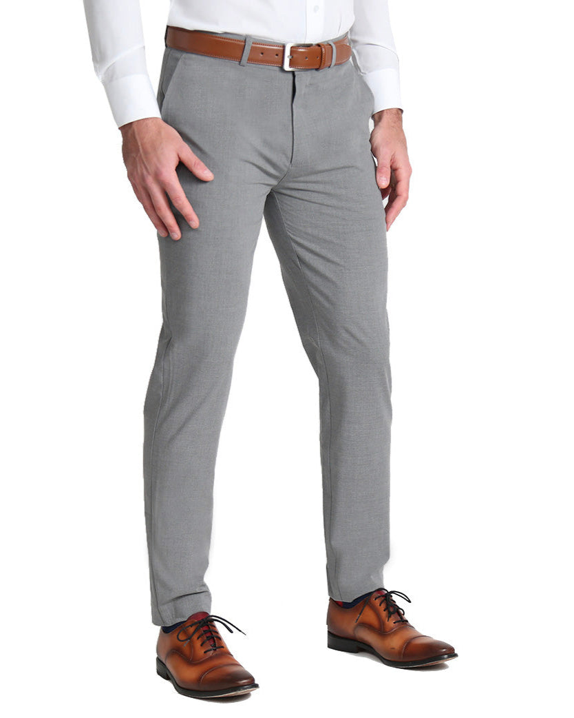 Athletic Fit Stretch Suit - Lightweight Heathered Smoked Grey