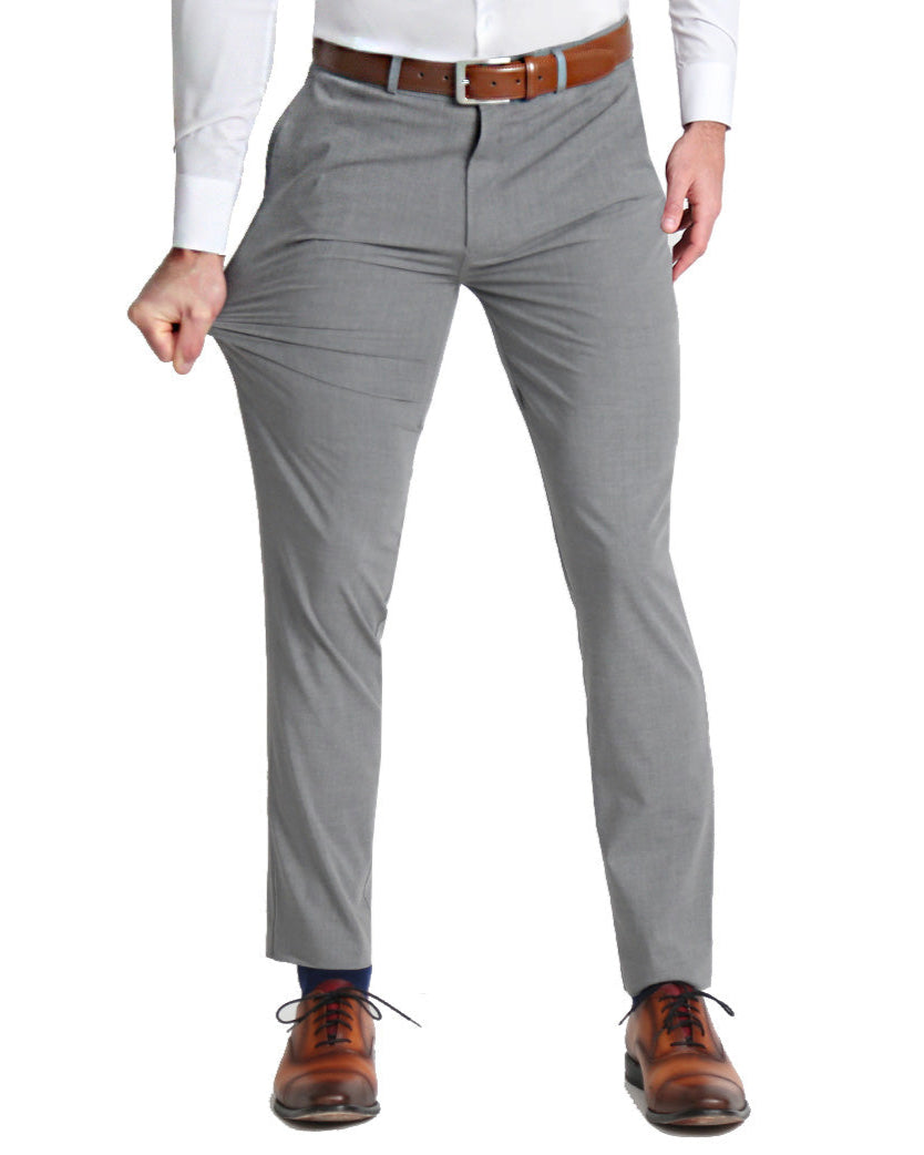 Athletic Fit Stretch Suit - Lightweight Heathered Smoked Grey