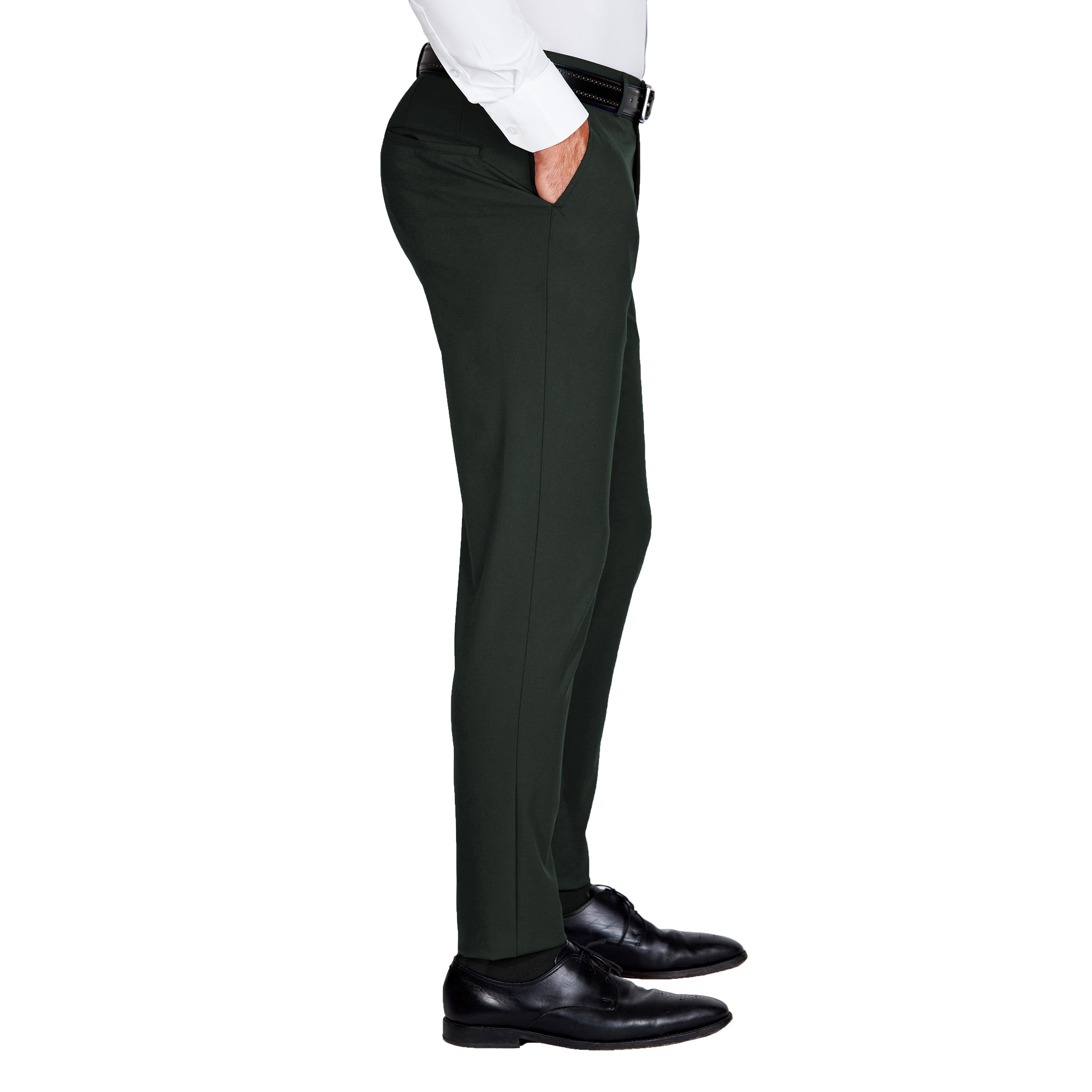 Athletic Fit Stretch Suit Pants - Hunter Green