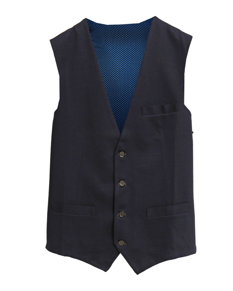 Athletic Fit Stretch Suit Vest - Solid Navy