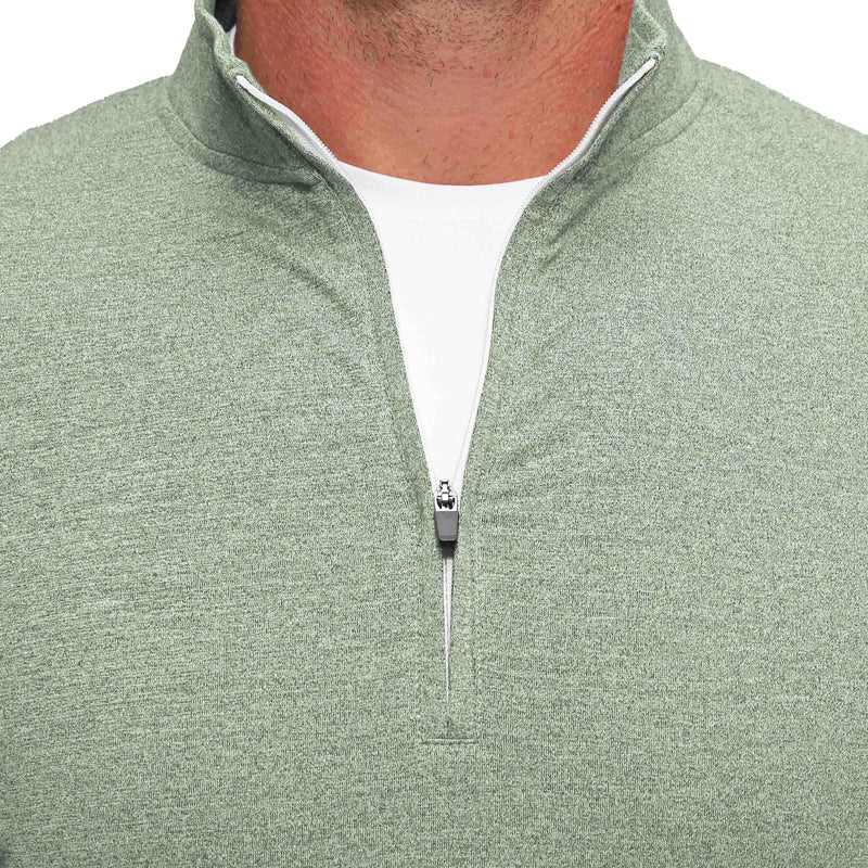Tech Quarter Zip - Heathered Green - State and Liberty Clothing Company  Canada
