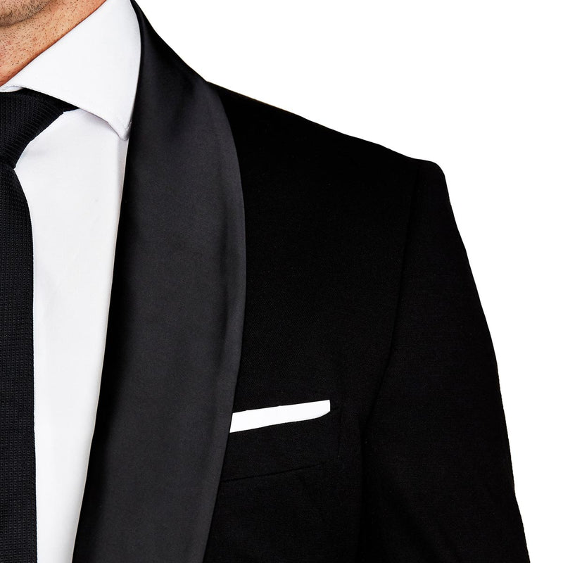 Athletic Fit Stretch Tuxedo - Black with Shawl Lapel (Special Order: 5-Week Lead-Time)