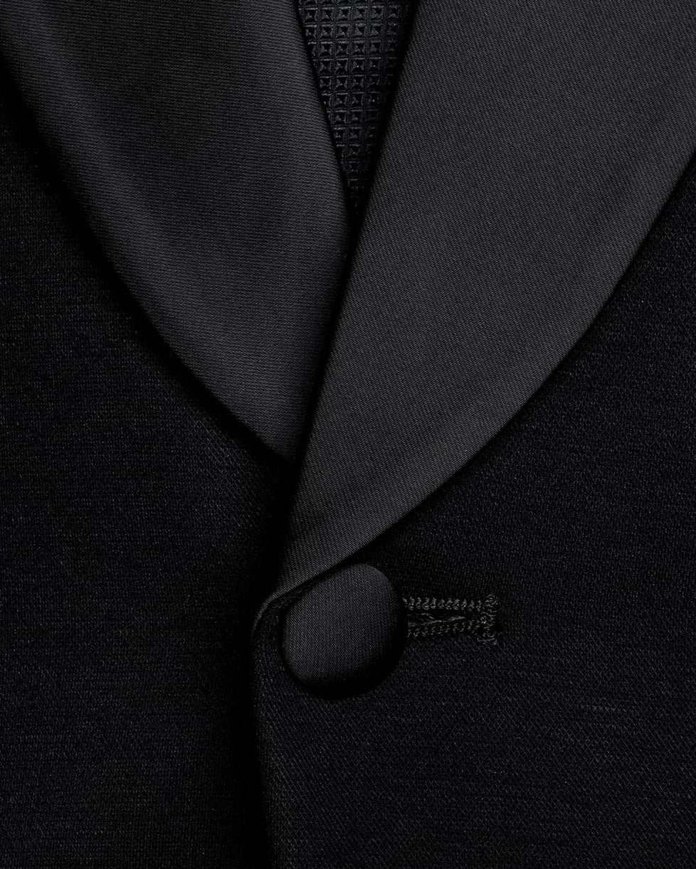 Athletic Fit Stretch Tuxedo - Black with Peak Lapel