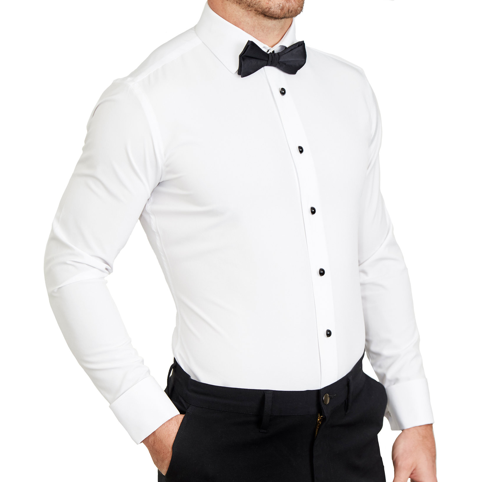 The Solid White Tuxedo Shirt - State and Liberty Clothing Company