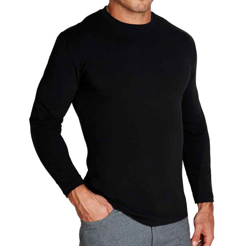 The Riley Black Long Sleeve Crewneck - State and Liberty Clothing