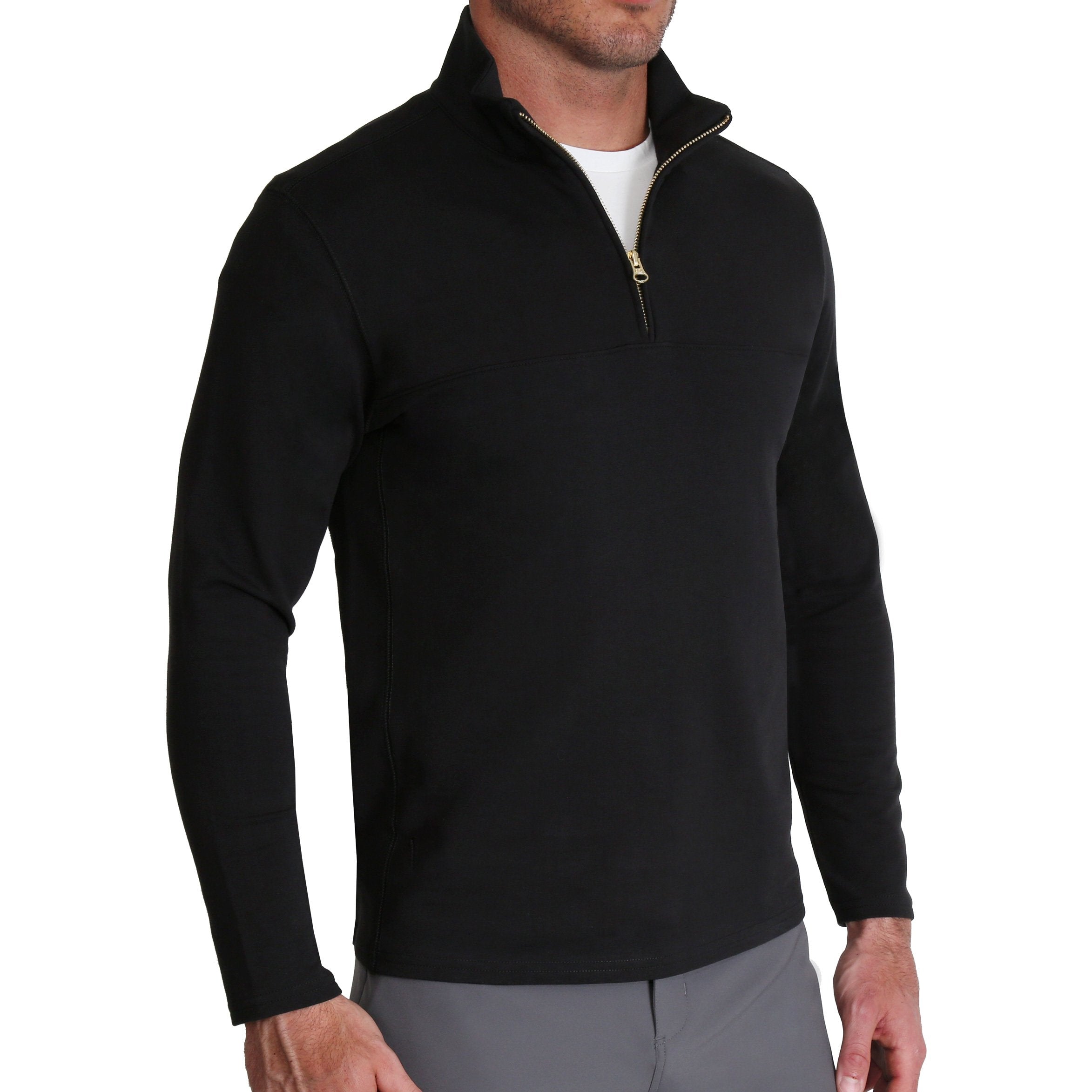 Quarter Zip - Solid Black