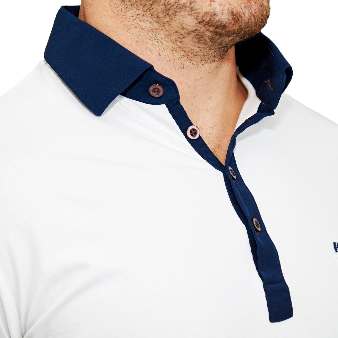 "The Felix" Blue on White Polo