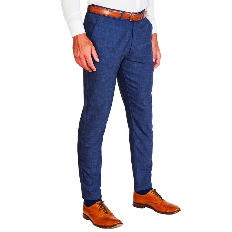 Athletic Fit Stretch Suit Pants - Heathered Blue - State and Liberty  Clothing Company Canada