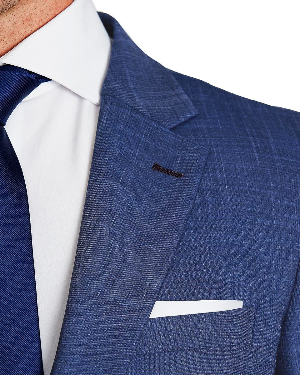 Athletic Fit Stretch Blazer - Heathered Blue