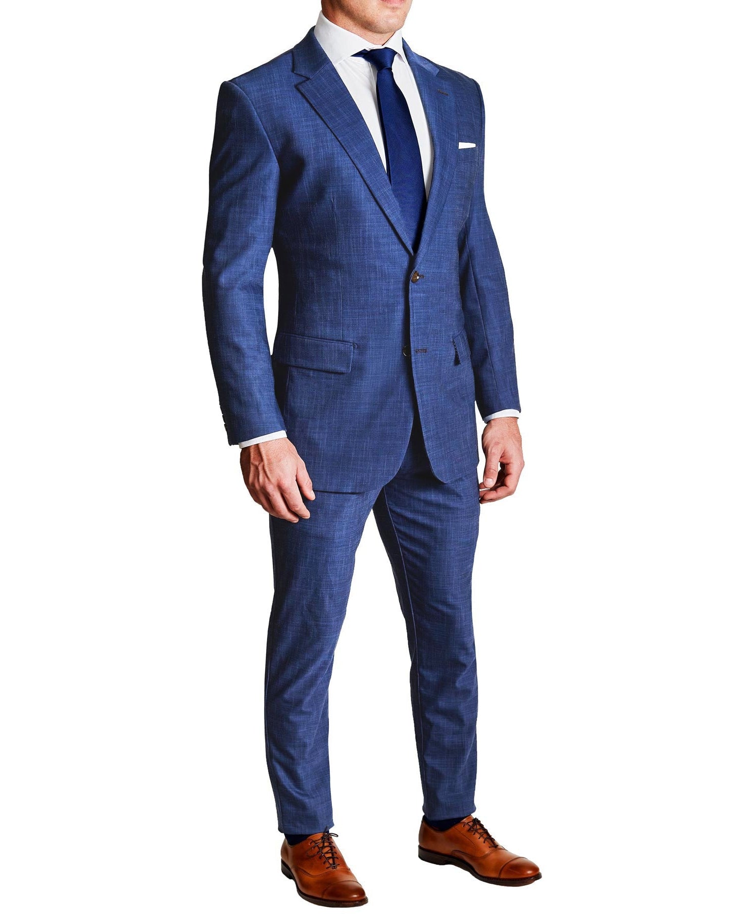 Athletic Fit Stretch Blazer - Heathered Blue