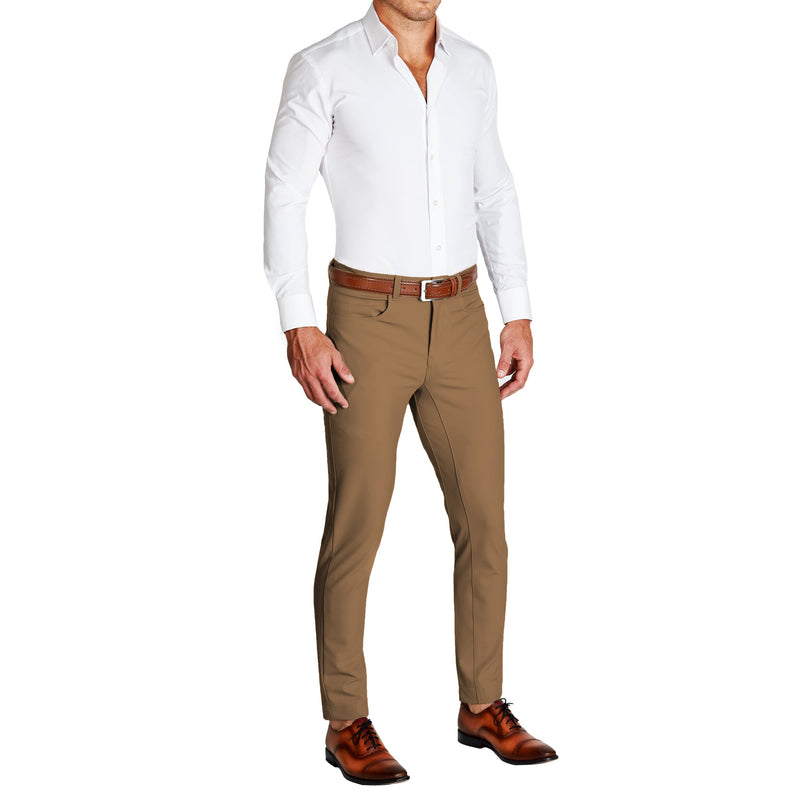 Athletic Fit Stretch Tech Chino - Light Brown
