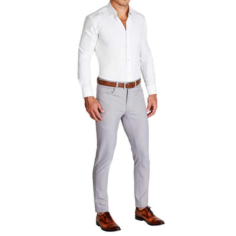Athletic Fit Stretch Tech Chino - Light Grey - State and Liberty Clothing  Company Canada
