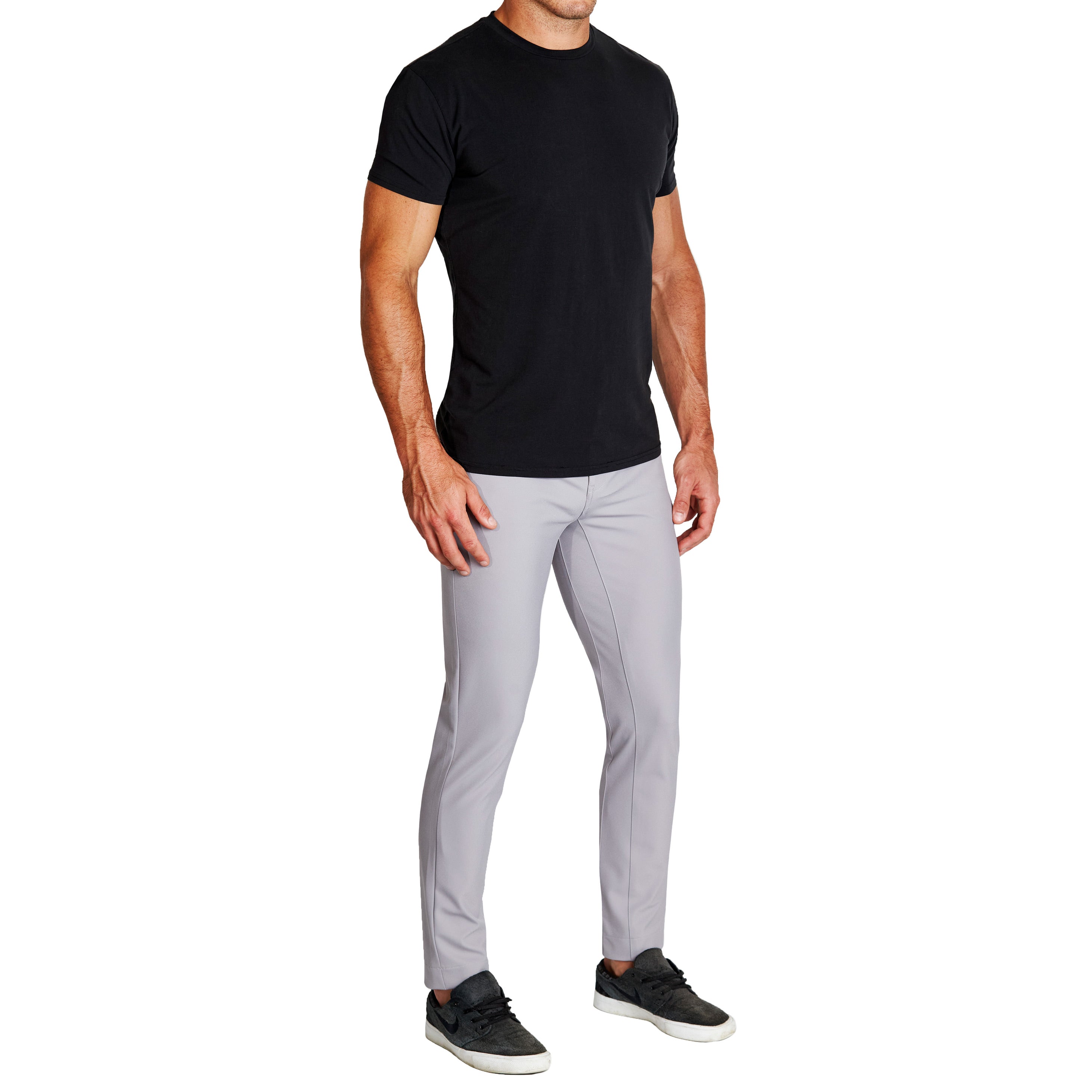 Athletic Fit Stretch Tech Chino - Light Grey